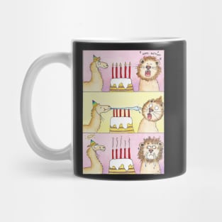 Llama vs Lion - Birthday Mug